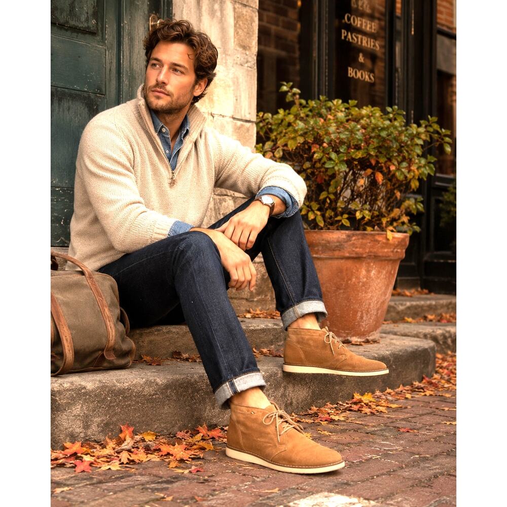 TOMS Mateo Chukka Boots Men's 9.5 Suede Desert Boots Chestnut Casual